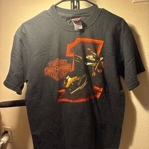 Harley-Davidson Black and Orange Graphic Tee
